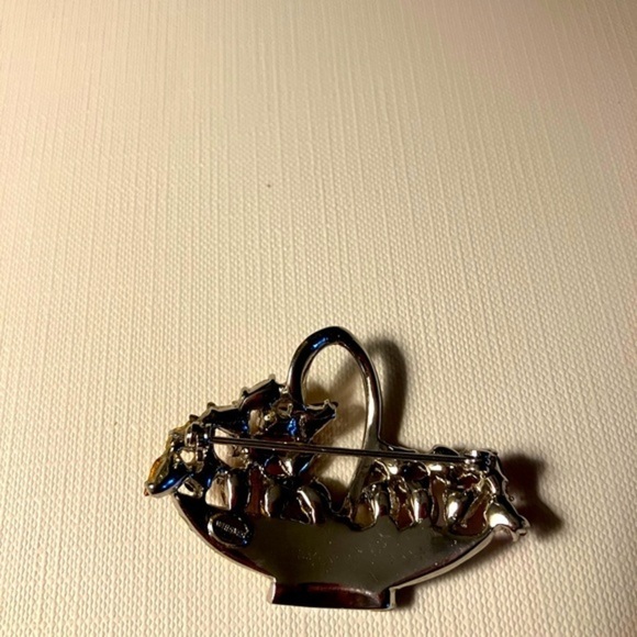 Rare Joseph Wiesner 1940’s Vintage Flower Basket Pin Brooch - Picture 4 of 6